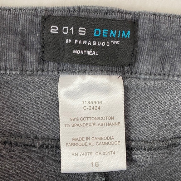 Parasuco Gray Corduroy Pants Size 16 2016 Denim - Picture 9 of 9